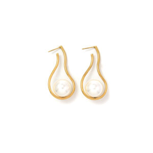 Geometric Irregular Pearl Stainless Steel Earrings