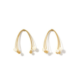 Firework line high-end style pearl earrings