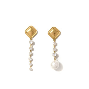 Versatile Pearl Pendant Stainless Steel Earrings