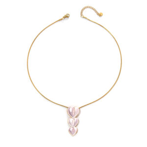 Elegant Heart-shaped Stainless Steel Oil Drip Necklace