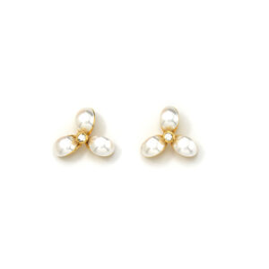 French-style Soft Pearl Diamond-Embedded Stainless Steel Earrings
