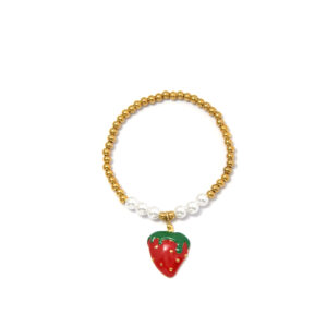 Cute Red Strawberry Pendant Bracelet with Fruit Elements