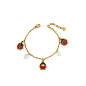 New Ladybug Diamond Stainless Steel Bracelet