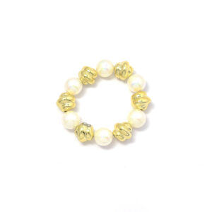 Mixed-color Pearl Irregular Spiral Accessory Stainless Steel Bracelet