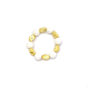 Mixed-color Pearl Irregular-shaped Stainless Steel Bracelet