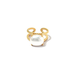 Open Adjustable Stainless Steel Pearl Ring