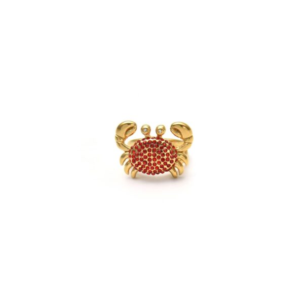 Marine Element: Exquisite and Lovely Diamond-encrusted Crab Ring