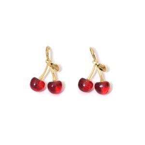 Ins Style Fruit Element Cherry High-End Fashionable Stainless Steel Earrings