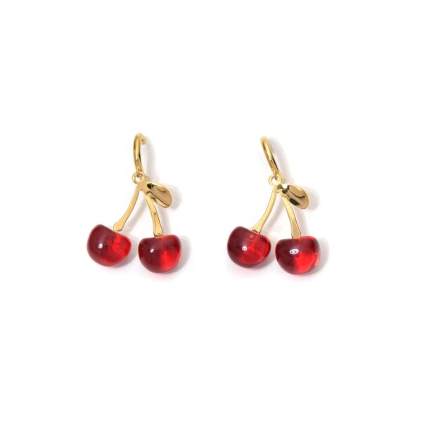 Ins Style Fruit Element Cherry High-End Fashionable Stainless Steel Earrings