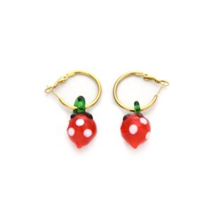 Fruit Element Cute Strawberry Girly Handmade Earrings