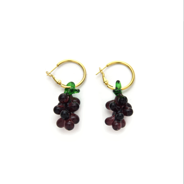 Fruit Element Handmade Grape Cute Girly Earrings
