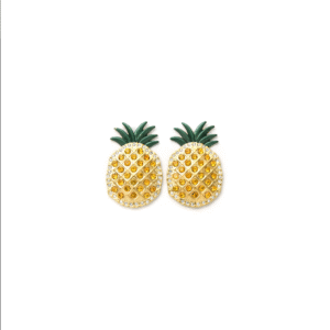 Full-Diamond Pineapple Sweet Designed Stainless Steel Earrings
