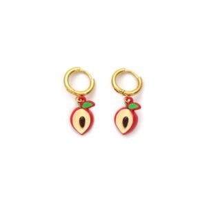 Fruit Element Dopamine Handmade Peach Cute Girly Earrings