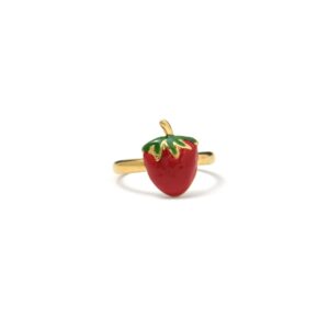 Fruit Element Cute Little Strawberry Girly Ring