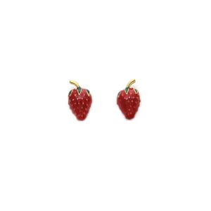 Fruit Element Girly Cute Small Strawberry Stud Earrings