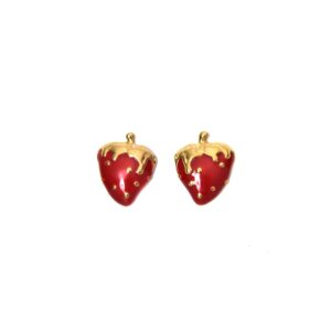 Fruit Element Girly Fresh Strawberry Stainless Steel Stud Earrings