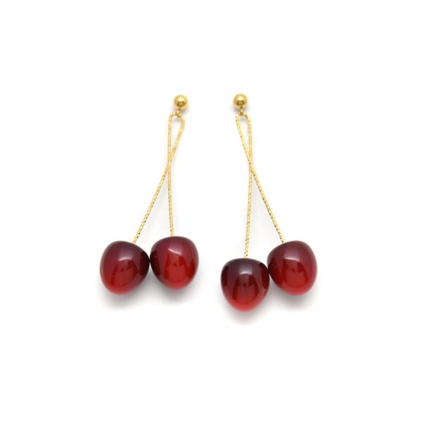 Fruit Element High-End Long Cherry Earrings