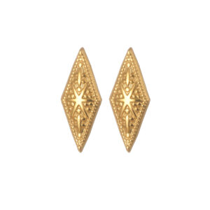Small Diamond-shaped Pattern Earrings, Large Size
