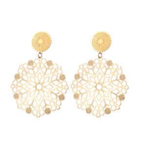 Statement Hollow-out Earrings, Sunburst Design