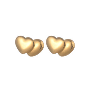 Multi-element Small Pattern Earrings, Double Heart Design