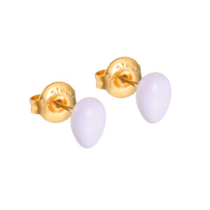 Simple Oil-Dropped Teardrop Small Stud Earrings, White