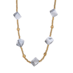 Five Small Square Pendant Necklace