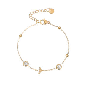 Multi-element Diamond Cup and Fish Tail Bracelet