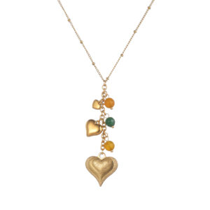 Beaded Heart Pendant Necklace