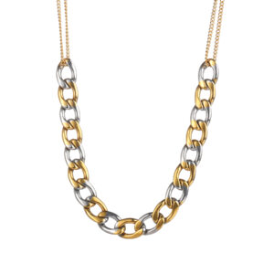 Minimalist Two-Tone Chain Linked Necklace