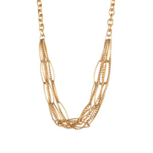A variety of multi-layer chain linked necklaces, six-layer chains