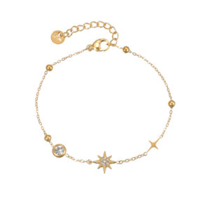 Multi-element Diamond Cup and Eight-Pointed Star Bracelet