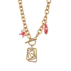 OT Clasp Ocean Series Necklace, Gold-colored