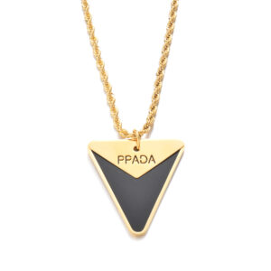 Statement Large Triangular Necklace, Gold-colored