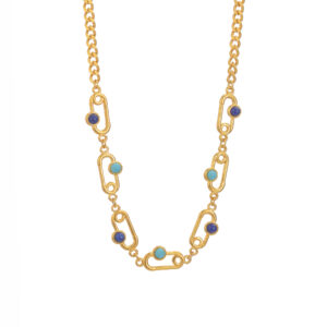 Multi-element Colorful Turquoise Necklace, Circular Design