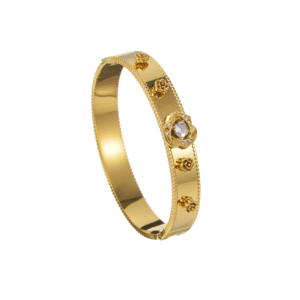 Multi-element Flower Diamond-Embedded Bracelet, White