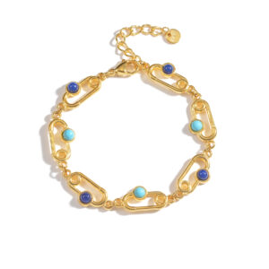 Multi-element Colored Turquoise Bracelet, Circular
