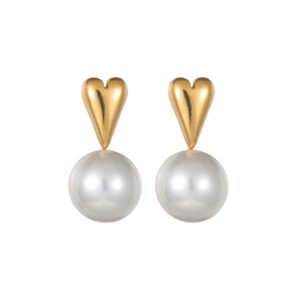 Multi-element Pearl Earrings, Water Drop and Heart