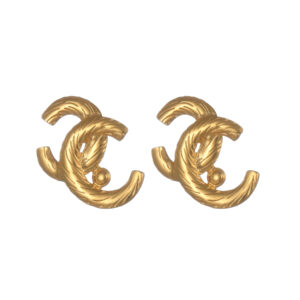 Striped Pattern Earrings, Double C Style