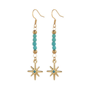Beaded Star Pendant Earrings