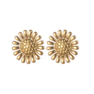 Multi-element Small Plant Pattern Earrings, Sunflower Design