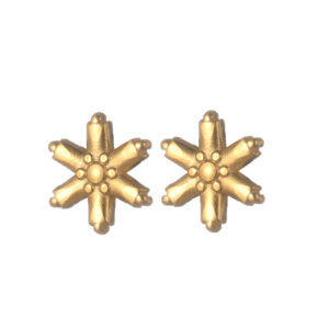 Multi-element Small Plant Pattern Earrings, Six-petal Flower Design