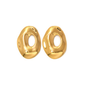 Minimalist Gold - Tone Irregular Openwork Earrings