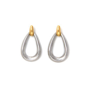Minimalist Two - Tone Teardrop Earrings