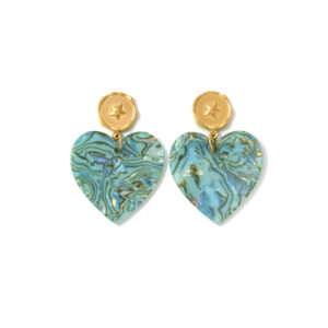 Vintage - Style Textured Heart Drop Earrings