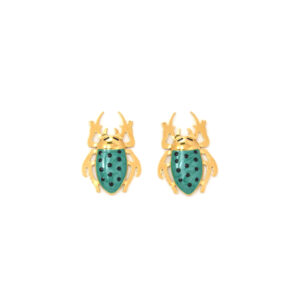 Beetle Earrings: Stainless Steel Oil-Drip Earrings